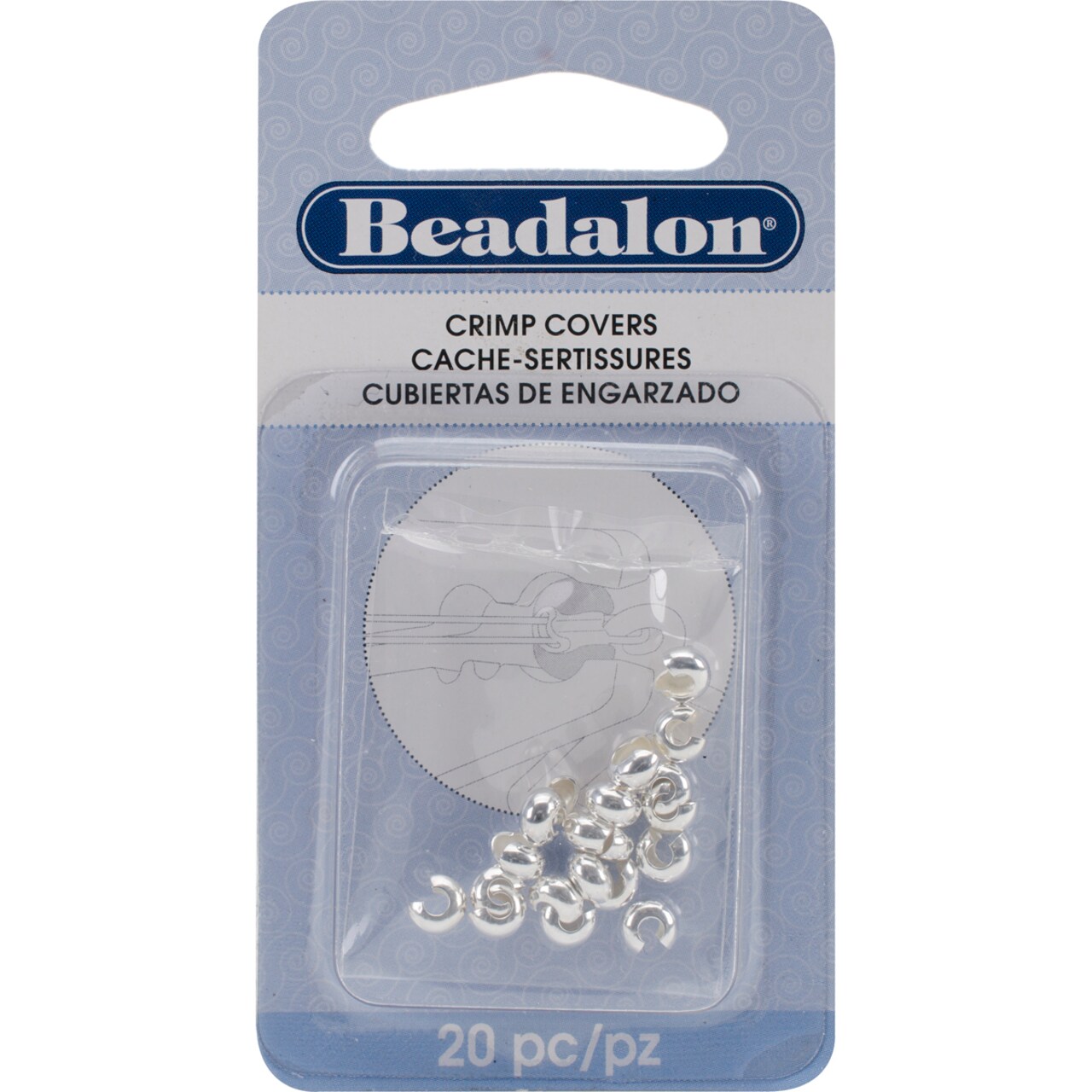 Silver-Plated Crimp Covers-5mm 20/Pkg
